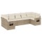 Set canapele de gradina, 7 piese, cu perne, bej, poliratan