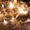 Instalație Lumini LED, Model Cu Inimi, 20 Becuri, Culoare Alb Cald, Lungime 1.35m, Cablu Transparent, Baterii AA Necesare, Oem