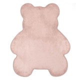 Covoras Roz Pudra, in Forma de Ursulet, pentru Copii, 90x110cm, Oem