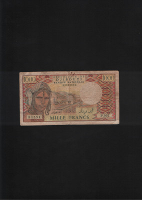 Rar! Djibouti 1000 francs 1991 seria81554 foto