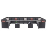 Set de mobilier de grădină Claire IV cu 14 locuri și masă de depozitare Vigo