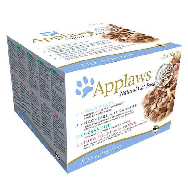 Conservă Applaws Cat Fish Selection 12 x 70 g