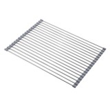 Covoras de scurgere pentru chiuveta bucatarie, din otel inoxidabil, suport chiuveta, pliabil, antiderapant, usor de curatat si de depozitat, 37x30cm,