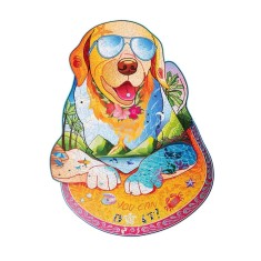 Puzzle Labrador, 280 piese, 7 cristale Swarowski, lemn