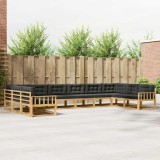 vidaXL Set de canapele de exterior cu pernă 10 pcs Alb și antracit 3387101