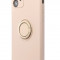 Husa compatibila cu iPhone 13 Pro, silicon, inel rotativ pentru prindere magnetica, interior din catifea, Roz Pal