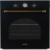 Cuptor incorporabil NBIO-9750RANT electric, 6 functii, 2 butoane, timer mecanic, 60L, sticla dubla, design rustic, antracit