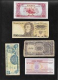 Set 5 bancnote de prin lume adunate (cele din imagini) #275, Asia