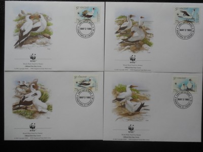 St Vincent-WWF Pasari-set complet FDC foto