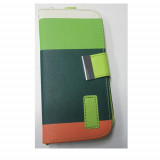 Cumpara ieftin Husa Telefon Flip Book Samsung Galaxy S4 i9500 Green&amp;Orange&amp;White