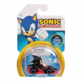 Masinuta din metal cu figurina, Sonic the Hedgehog, Shadow, 1:64