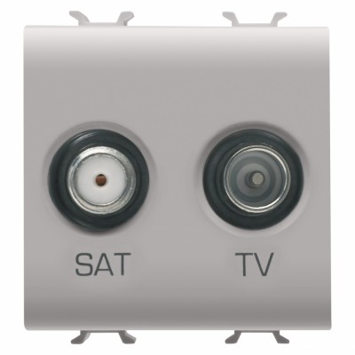 Priza TV+SAT 2M Gewiss Chorus bej satinat MAT GW13383 foto