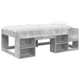 vidaXL Cadru de pat pentru copii cu depozitare Gri Beton 90 x 190 cm 3422630