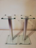 Set Suporti/Stative din sticla si inox pentru Boxe Audio Stereo - ca noi