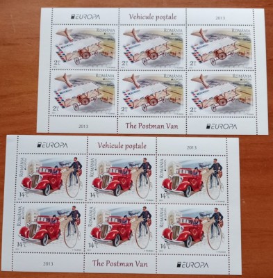 RO.-2013-LP 1979b&amp;#039;&amp;#039; EUROPA-CEPT-Vehicole postale&amp;#039;&amp;#039;-2MINICOLI- LP 1990d -MNH LUX -NESTAM.-VEZI SCAN foto
