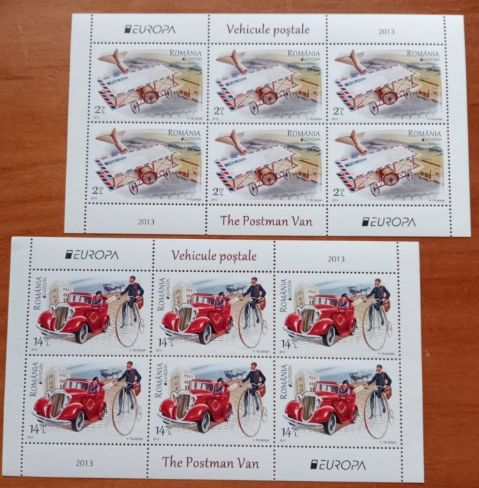 RO.-2013-LP 1979b&#039;&#039; EUROPA-CEPT-Vehicole postale&#039;&#039;-2MINICOLI- LP 1990d -MNH LUX -NESTAM.-VEZI SCAN