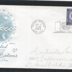 UN New York 1962 Peacefull use of space Mi.122 FDC UN.198