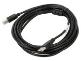 Cablu USB 2.0 A la B, 5m, negru, aurit