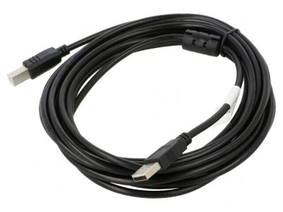 Cablu USB 2.0 A la B, 5m, negru, aurit foto