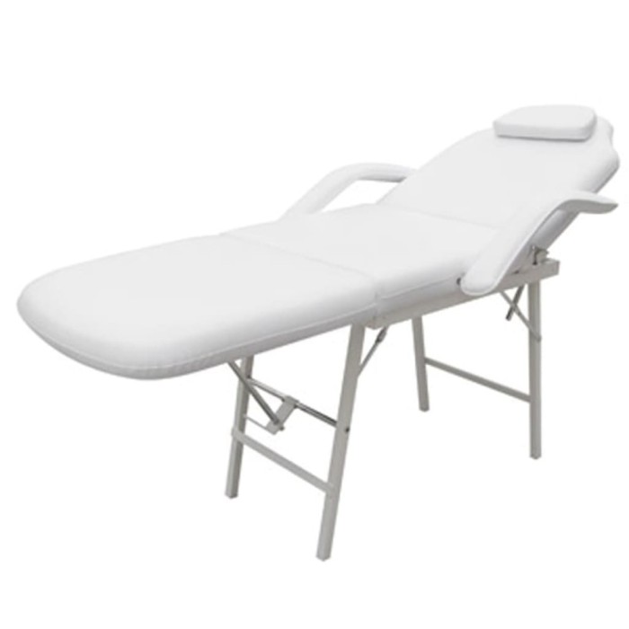 Pat cosmetică reglabil, alb, piele artificială