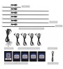 Set 18 Lumini Ambientale Auto LED Multicolor, Alb, 4500K, 6000K, 24W, 2000lm, 12V Interior Bord Usa Picioare