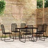 Cumpara ieftin Set de servit masa pentru grădină, 7 piese, negru