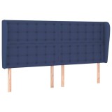 Cumpara ieftin Tablie de pat cu aripioare, albastru, 183x23x118/128 cm, textil