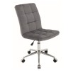 Scaun birou cu stofa tip catifea SL Q020, inaltime reglabila, cadru cromat, rotatie 360 , roti pivotante, 90 kg, Gri