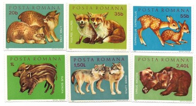 Romania (454) - Pui de animale salbatice, 1972, serie neobliterata foto