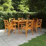 vidaXL Set mobilier de grădină, 7 piese, lemn masiv de acacia 3058004