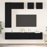 vidaXL Set comodă TV cu raft Altele cu depozitare cu ușă 8 pcs Stejar negru Lemn compozit