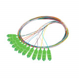 Cumpara ieftin Set 12 adaptoare retea fibra optica coada Pigtail cu conector SC APC, Lanberg 43342, 2m lungime, Easy Strip SM G657A1, multicolor