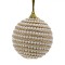 Glob Brad Crăciun, Spumă, Cordon Răsucit Auriu, Perle Albe, Diametru 8cm, Auriu