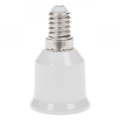 Adaptor Soclu Bec, E14 la E27, PC Ignifug, Rezistent La Temperaturi Ridicate, Izolare Bună, Albi foto