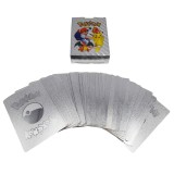 Set cartonase Pokemon IdeallStore&reg;, Silver GTX, editie de colectie, 55 bucati, argintii