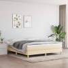 VidaXL Pat box spring cu saltea, crem, 160x200 cm, material textil