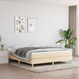VidaXL Cadru de pat fără saltea, crem, 180x200 cm, textil