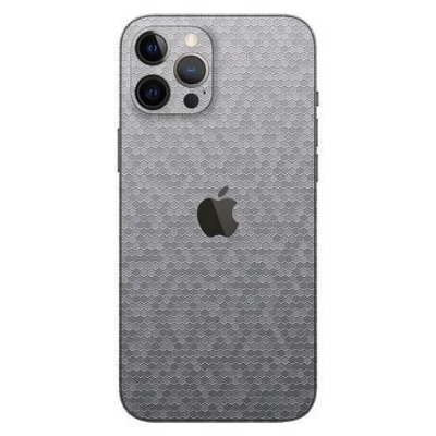 Set Folii Skin Acoperire 360 Compatibile cu Apple iPhone 15 Pro Max - ApcGsm Wraps Skin HoneyComb Silver foto