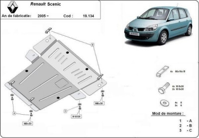 Scut motor metalic Renault Scenic 2003-2009 foto