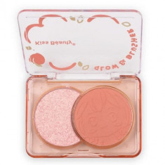 Paleta Iluminator si Fard Obraz, Kiss Beauty Glow Blush, 02, 8 g