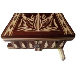 Cutie magică puzzle de bijuterii din lemn cu cheie ascunsa depozit secret pentru inel bani provocare maro