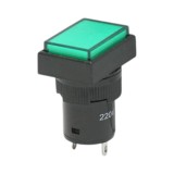 Indicator semnalizare industrial LED verde 220V &Oslash; 16mm patrat Breckner Germany