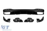 Difuzor tip GLE63 cu capace negre potrivit pentru bara spate A Design pe Mercedes GLE W166 2015-2019 -oo--oo-, cu garnitura neagra Performance AutoTun