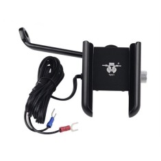 Suport marca THD, model TQ031 pentru montarea la oglinda motocicletei, bicicletei electrice a telefonului mobil, functie de incarcare rapida 2.1A