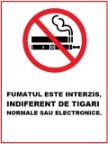 Placuta fumatul este interzis indiferent de tigari