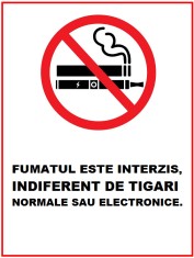 Placuta fumatul este interzis indiferent de tigari foto
