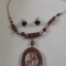 Set bijuterii -lantisor+cercei inox placat Aur 18k,swarovski