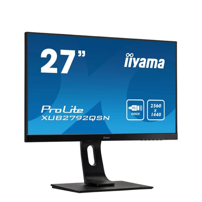 Monitor LED Iiyama ProLite XUB2792QSN-B1, 27 inci 2K, 2560 x 1440p, Panel IPS