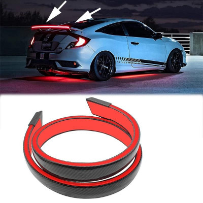 Eleron auto cu lampa stop frana suplimentara pentru autoturisme, 12v, 120cm, carbon foto