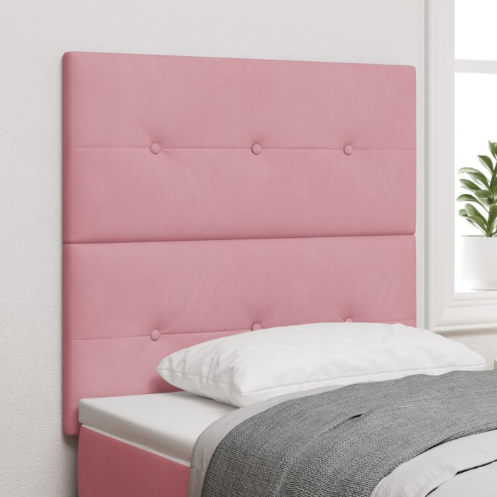 vidaXL Tăblie LED Roz 90 cm Catifea